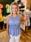 Light Denim Ruched Top