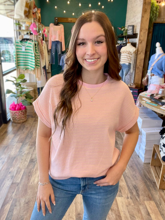 Striped Waffle Top