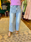 Denim Flower Embellished Jean
