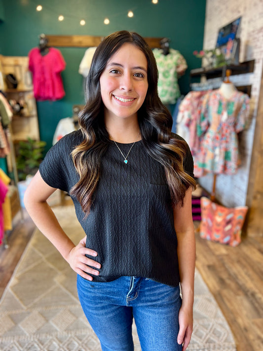 Braided Top w/ Pocket