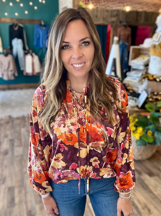 Plum Floral Top