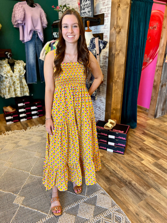 Mustard Floral Maxi