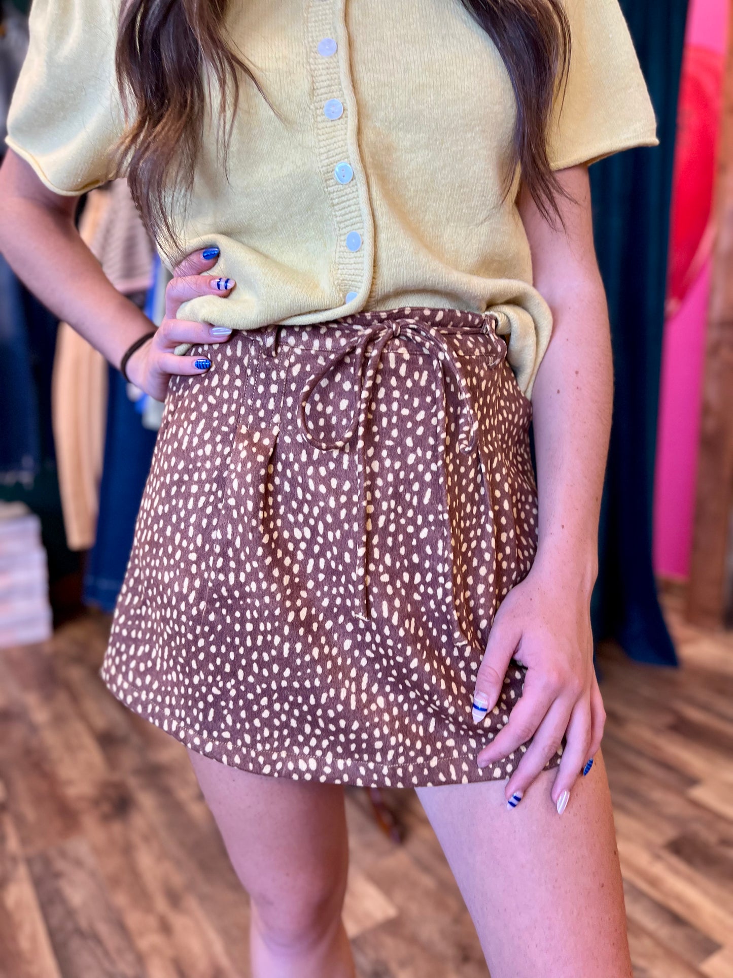 Toffee Fawn Printed Skort