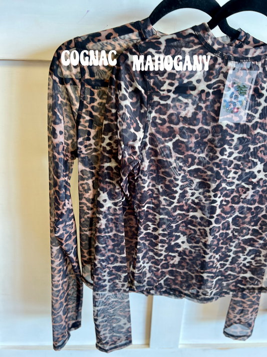 Leopard Mesh Top