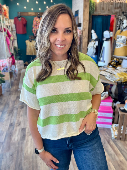 Lightweight Stripe Loose Fit Sweater