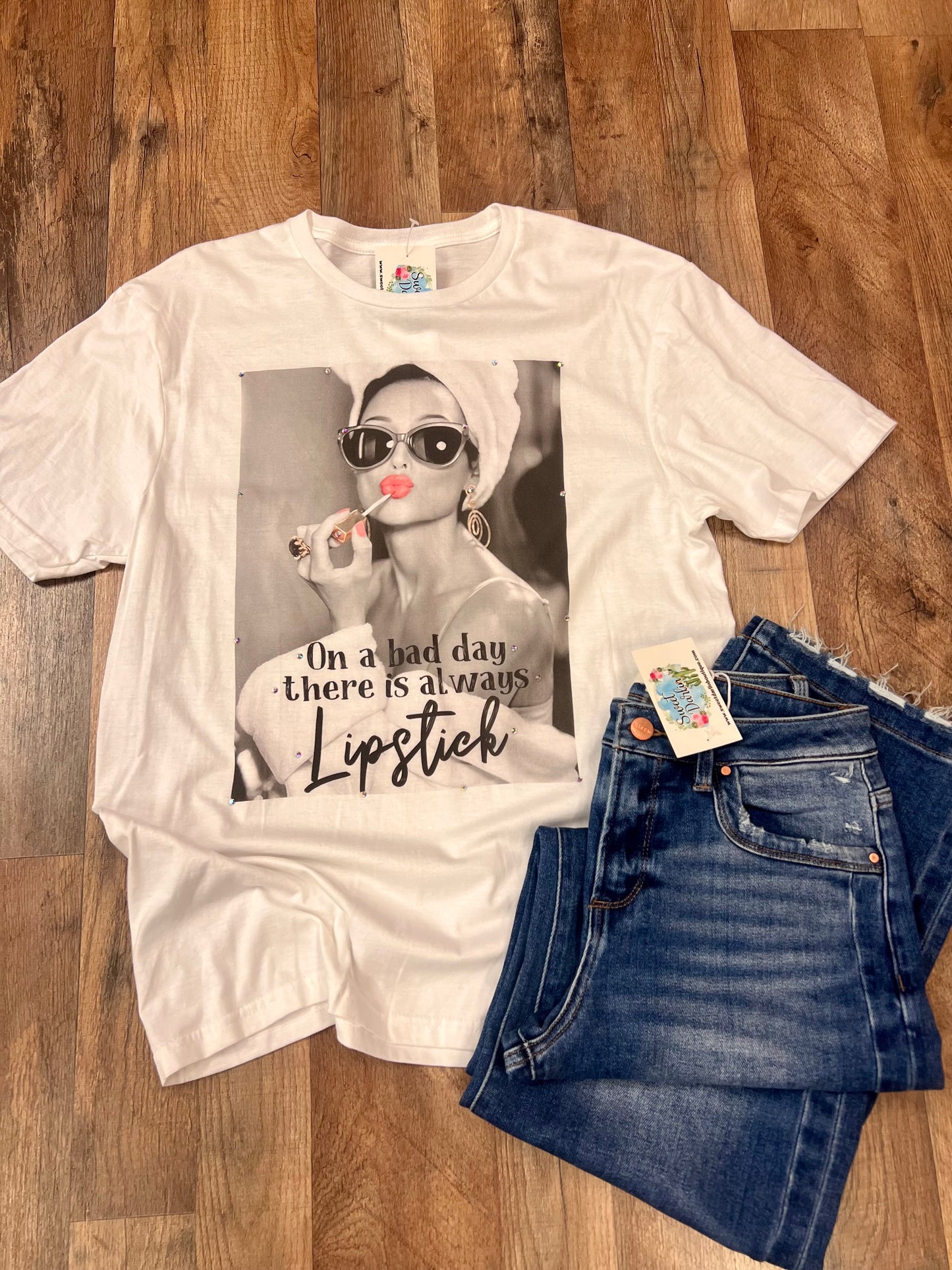 Embellished Lipstick Tee
