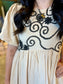 Black Scroll Taupe Dress