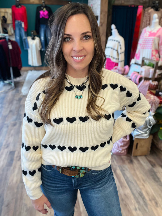 String of Hearts Sweater