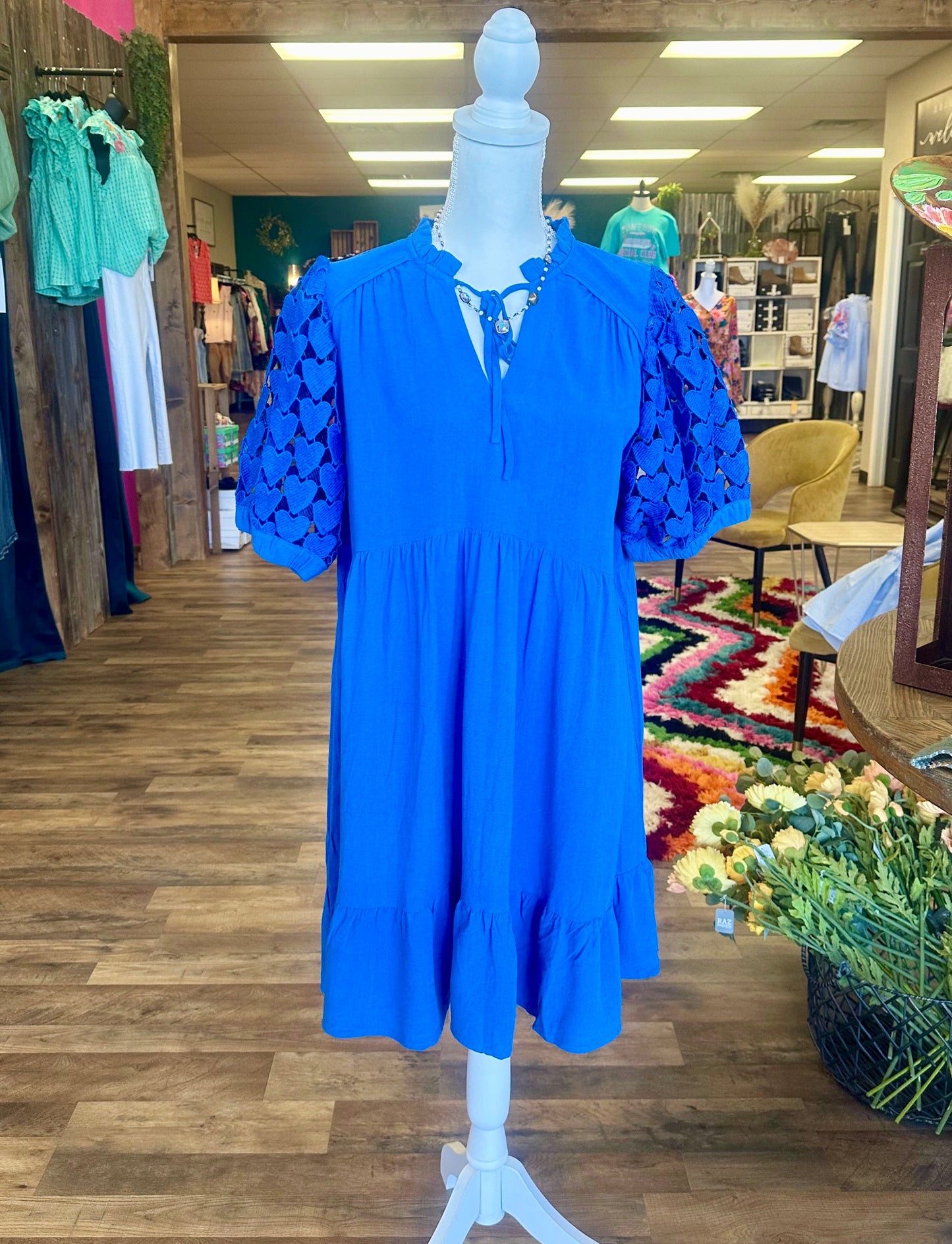 Blue Heart Lace Dress Sweet Darlin' Boutique Blue Heart Lace Dress Sweet Darlin' Boutique