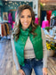 Kelly Green Faux Leather Vest