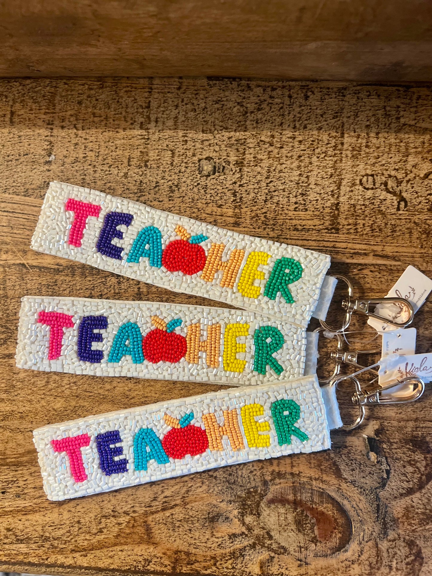 Beaded Teacher Keychain