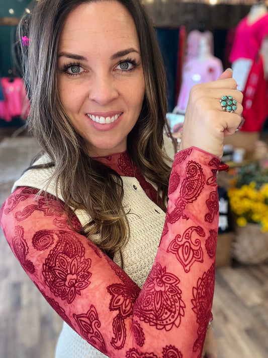 Paisley Lace Sheer Top