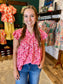Pink Floral VNeck Top