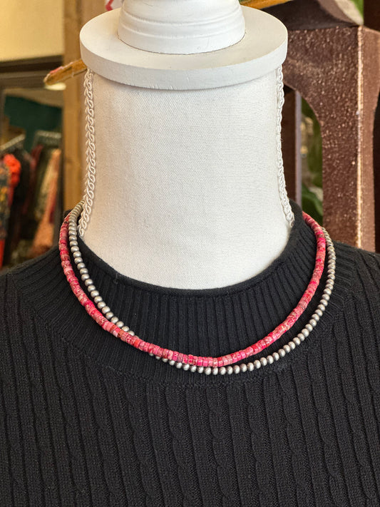 Red Double Strand Necklace