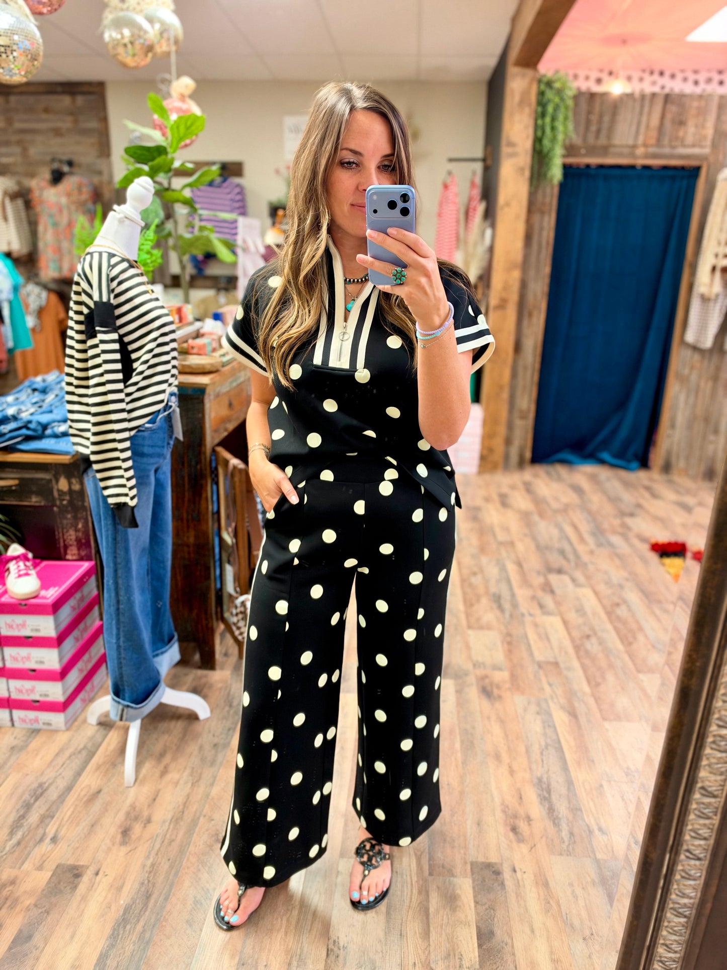 Polka Dot Wide Leg Pant