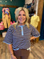 Chocolate & Sky Blue Stripe Sweater