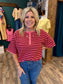 Burgundy & Pink Stripe Sweater