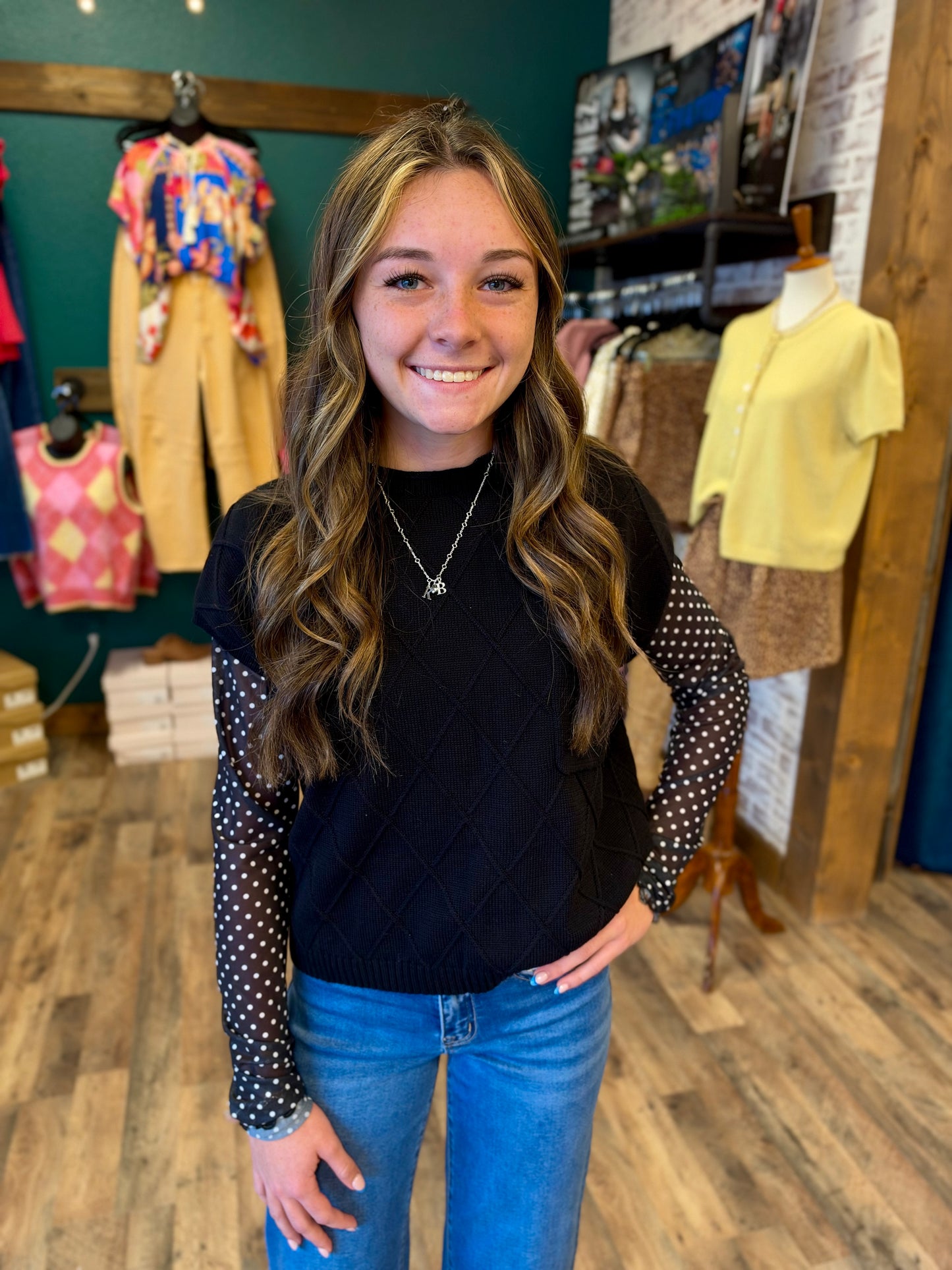Polka Dot Sheer Top