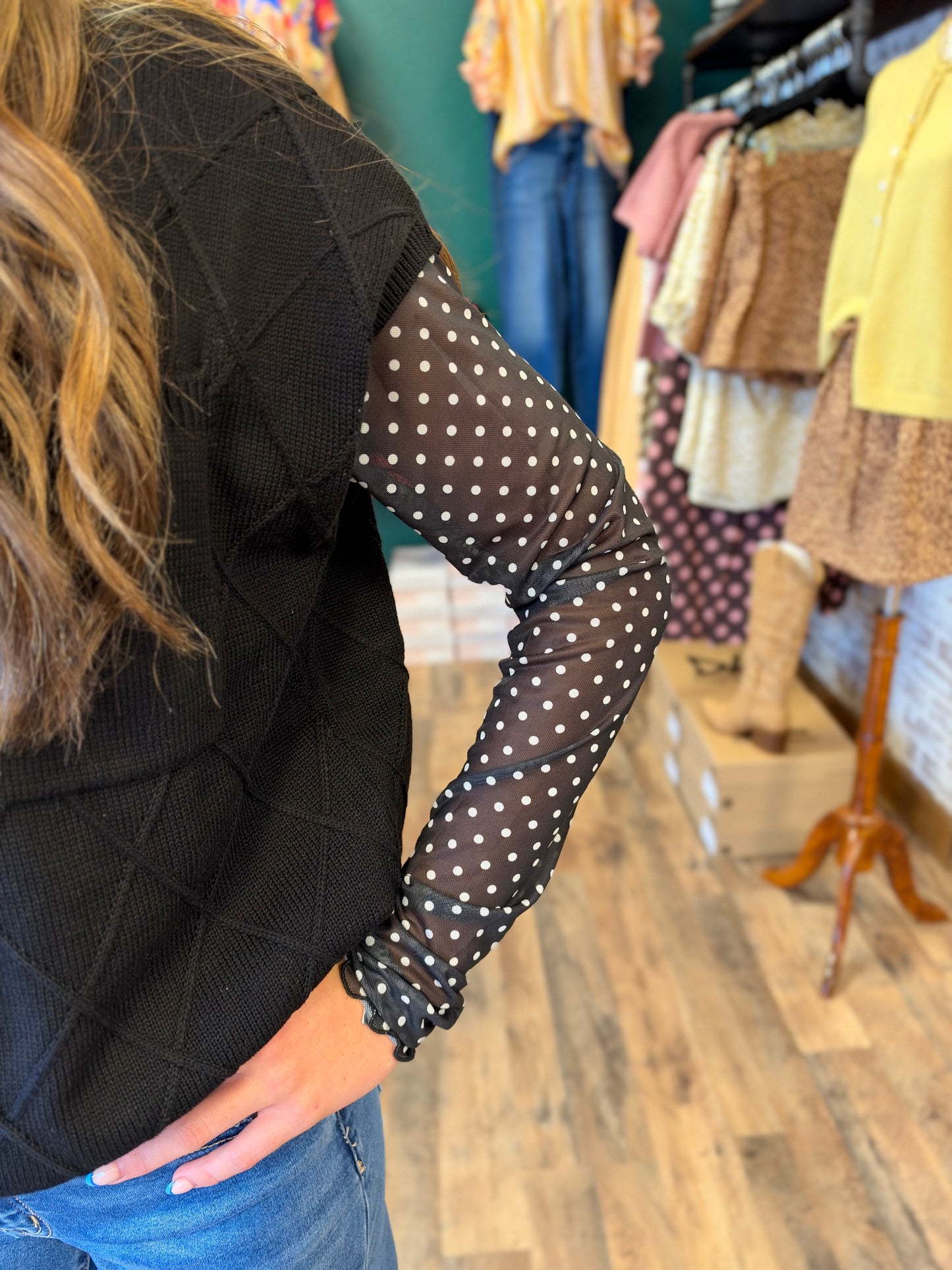 Polka Dot Sheer Top