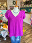 Purple Ruffle Sleeve Top