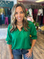 Green Ruffle Tie Top