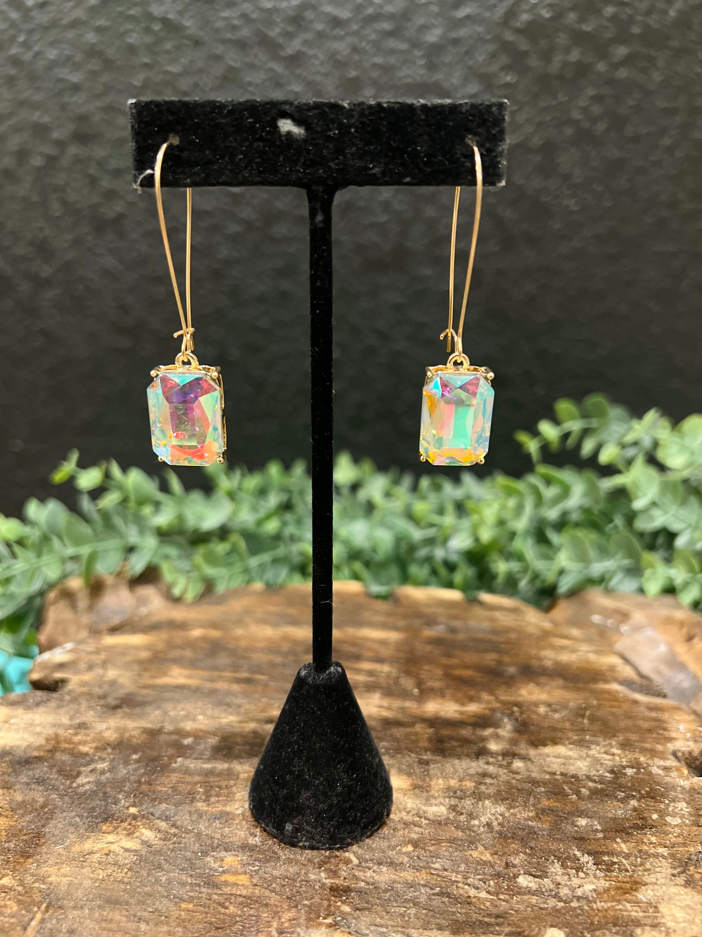 Iridescent Gold Kidney Wire Earring