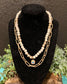 Double Strand Wood Bead & Chain Necklace
