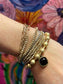 Black Stone Gold Bead Bracelet
