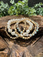 4 Strand Pearl & Crystal Gold Bracelet Set