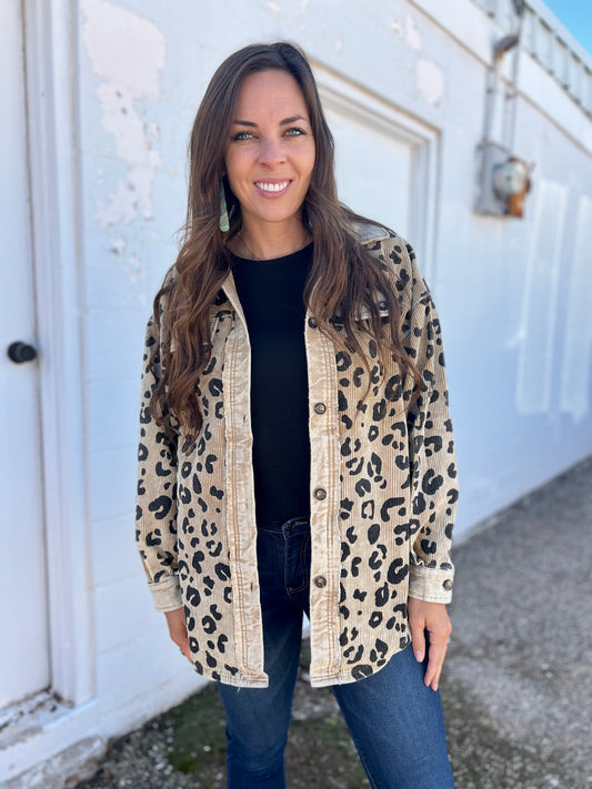 Taupe Leopard Shacket