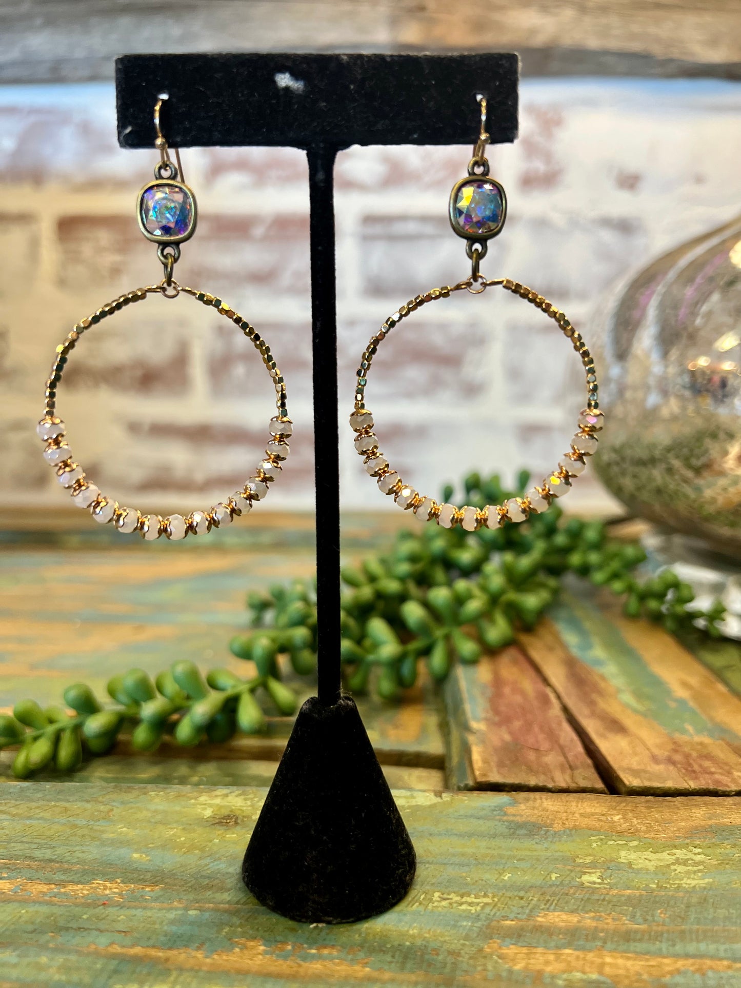 Petite Opal Crystal Hoop Earrings