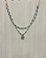 Turquoise & Taupe Double Strand Necklace