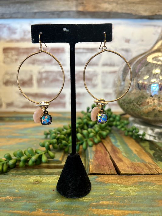 Heart Charm Hoop Earrings